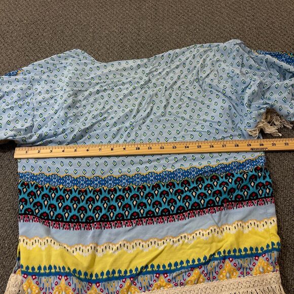 Highness Shirt Womens One Size Regular Short Sleeve Open Front Hippie Boho - Picture 7 of 9